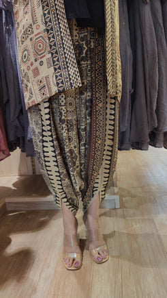 Warli Print Dhoti Set With Shirt And Jacket - view 5