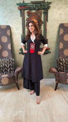 White Black Blazer Kurta Set