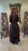 White Black Blazer Kurta Set