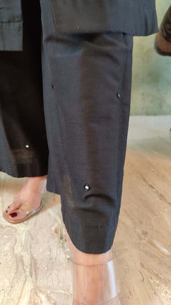 White Black Blazer Kurta Set