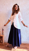 White Blue Blazer Skirt Set - view 5