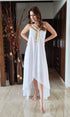 White High Low Spaghetti Dress