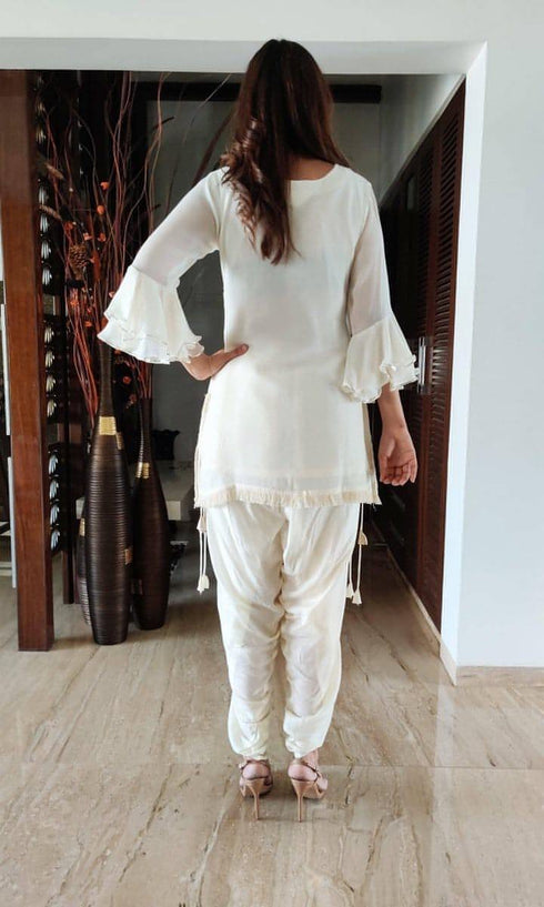 White Lucknowi Set