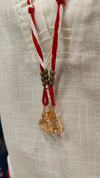 White Red Drape Pants with Neckpiece Coord Set - view 10