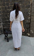 White Shirt Gown With Belt