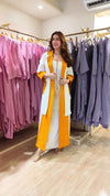White Yellow Zipper Dress with Designer Jacket - view 3