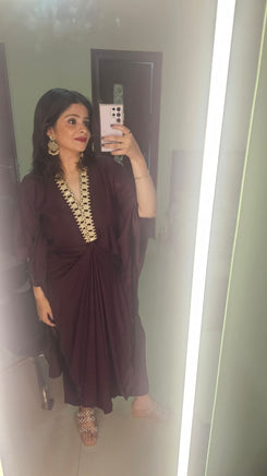 Wine Purple Drape Kaftan Set - view 10