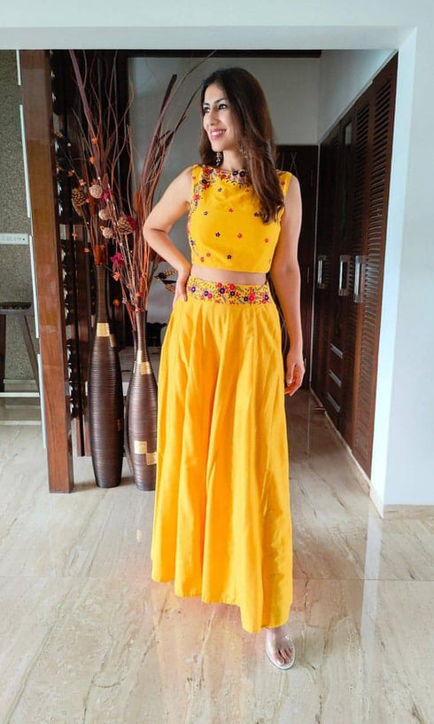 Yellow Coord Set - Sleeve Fabric Provided