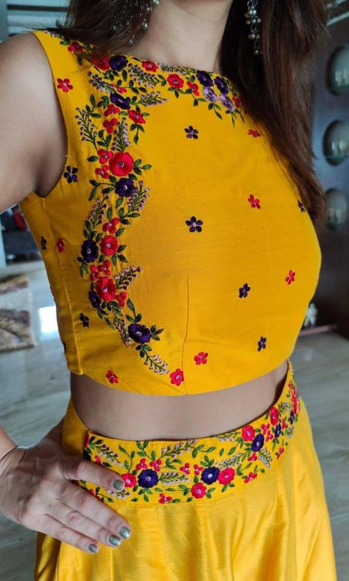 Yellow Coord Set - Sleeve Fabric Provided