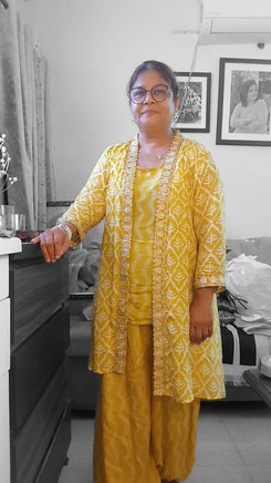 Yellow Dhoti Jacket Set - view 7