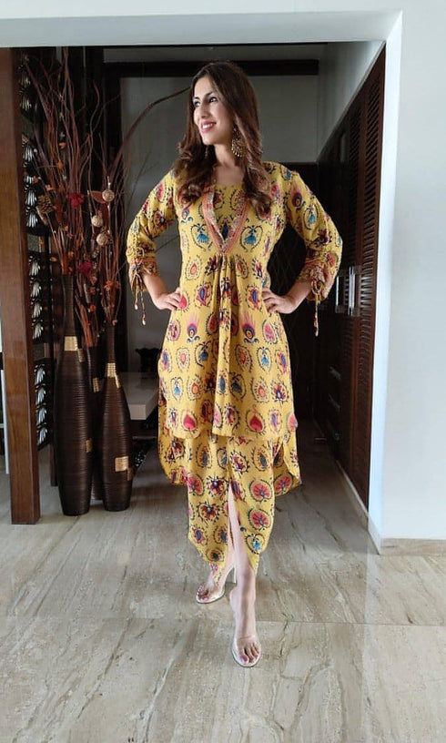 Yellow Dress - Kurta Coord Set
