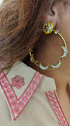 Yellow Gold Crescent Hoop Earrings - view 14