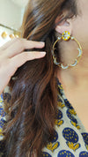 Yellow Gold Crescent Hoop Earrings - view 16