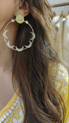 Yellow Gold Crescent Hoop Earrings - view 5