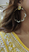 Yellow Gold Crescent Hoop Earrings - view 8