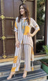 Yellow Grey Stripe Coord Set