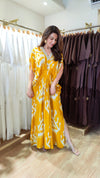 Yellow Ikat Kaftan Dress - view 2