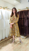 Yellow Tree Motif High Low Midi Dress - view 2