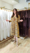 Yellow Tree Motif High Low Midi Dress - view 3