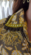 Yellow Tree Motif High Low Midi Dress - view 7