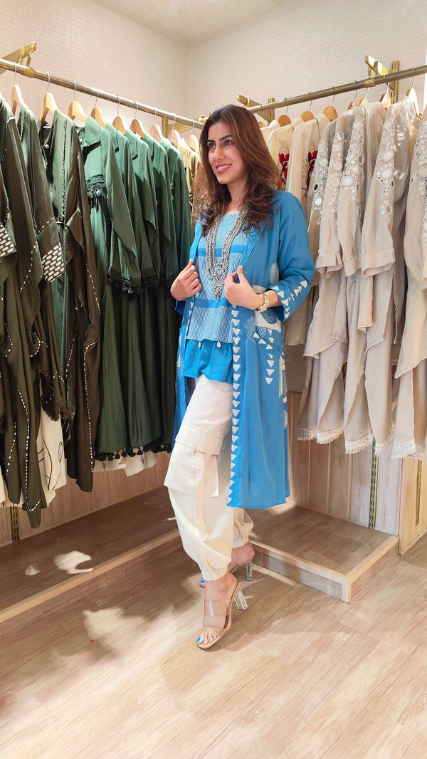 Three Piece Light Blue Cargo Coord Set