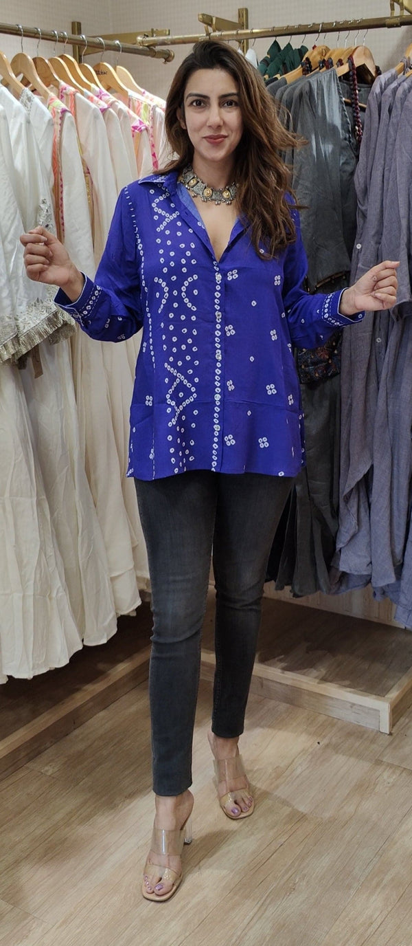 Kareena Purple Bandhini Shirt