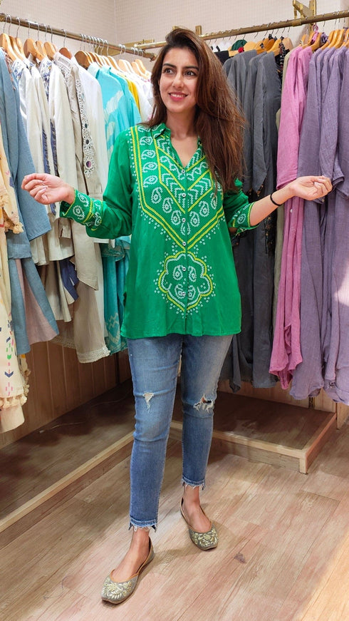 Green Bandhini Shirt