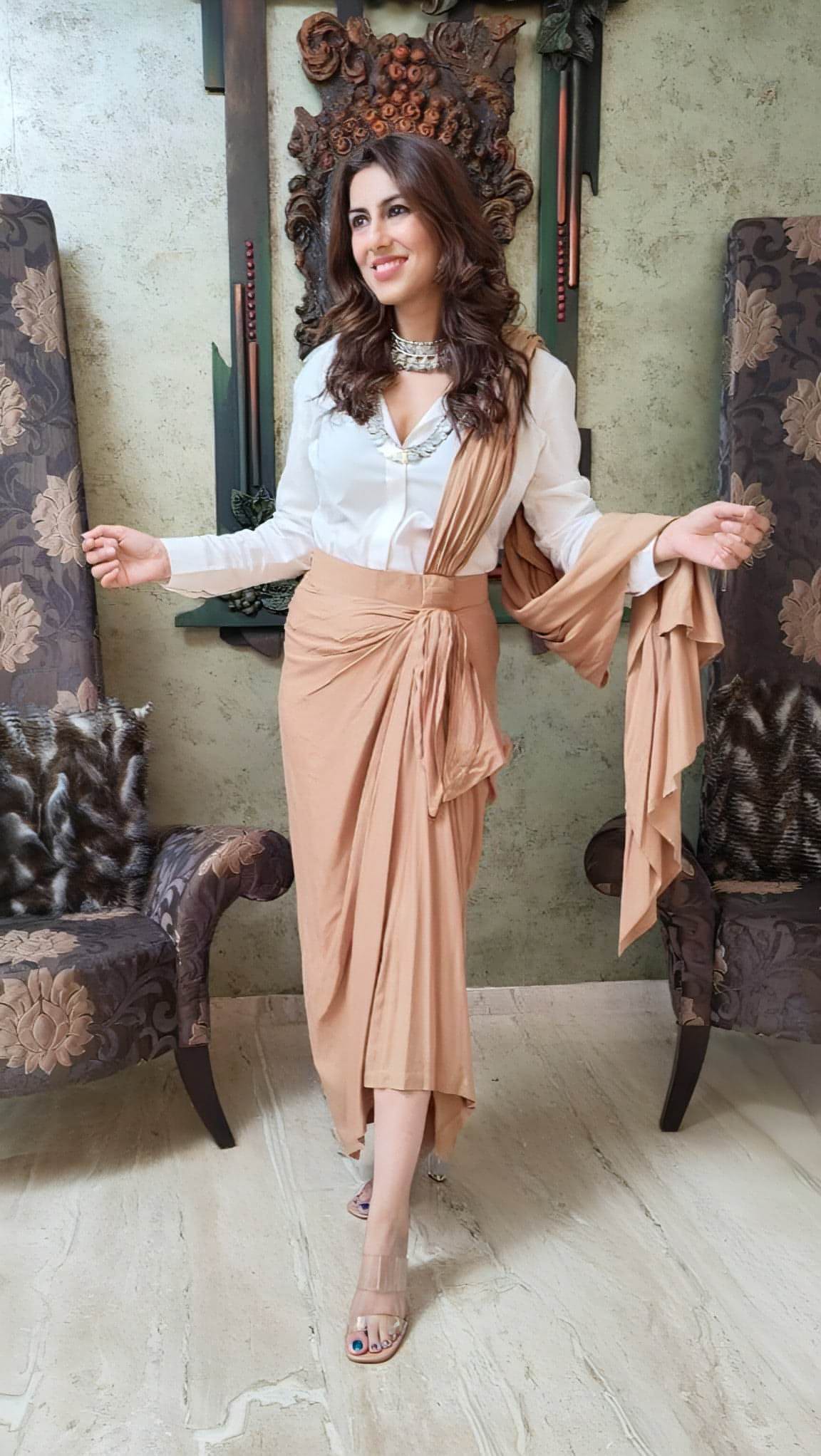 Beige Drape Skirt – Label DC