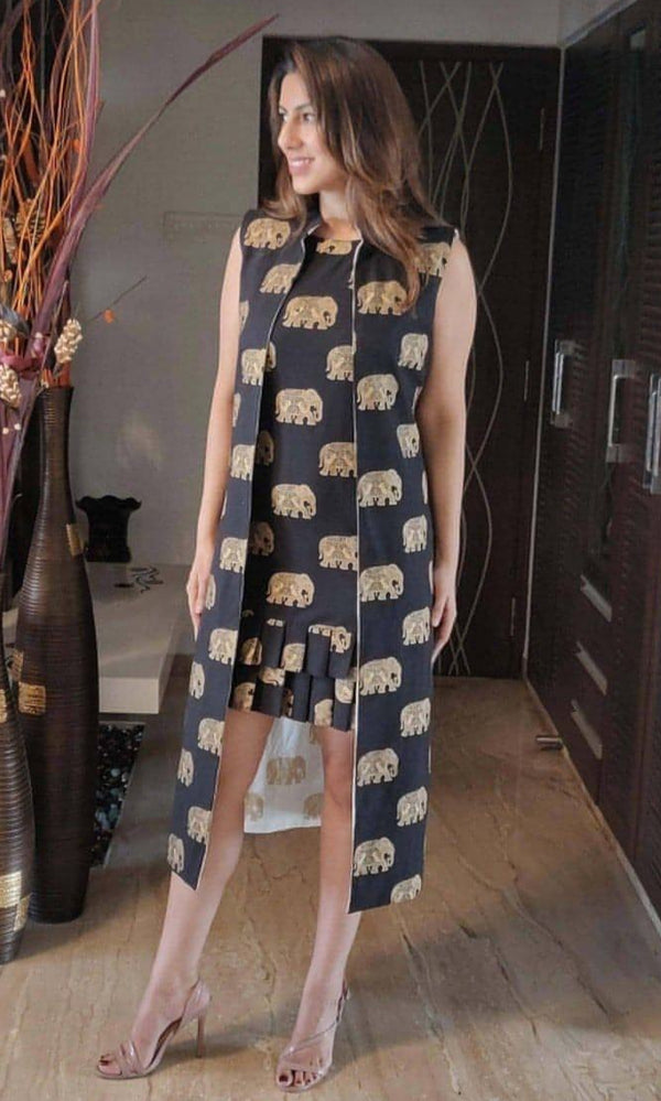 Black Elephant Dress with Jacket
