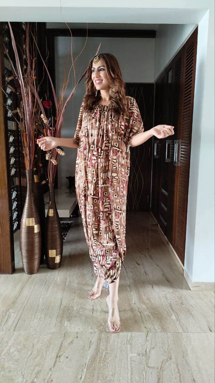 Brown Tie Up Dress With Belt  Label DC