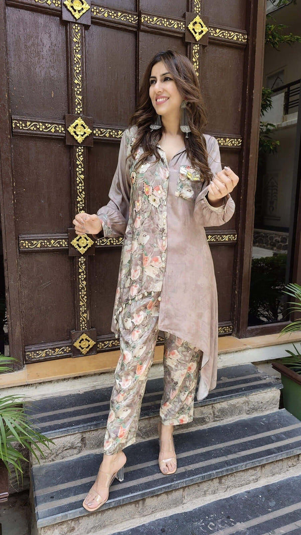 Champagne Brown Shell Coord Set