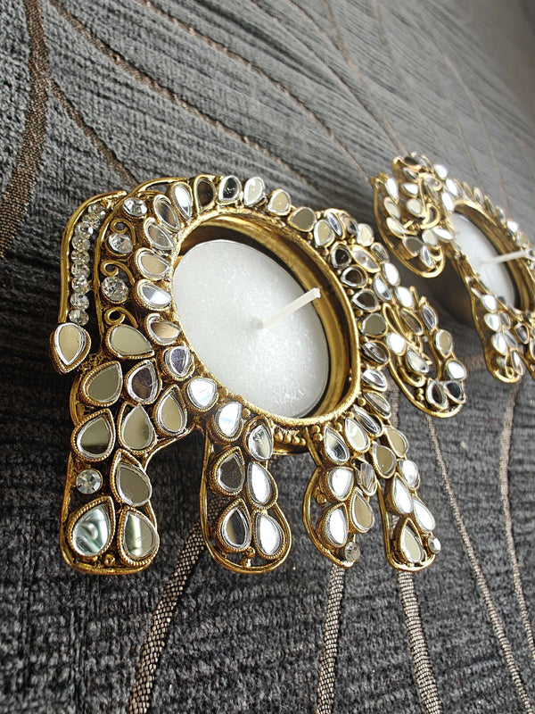 Elephant Diya Set (Pair of 2) - Accessory