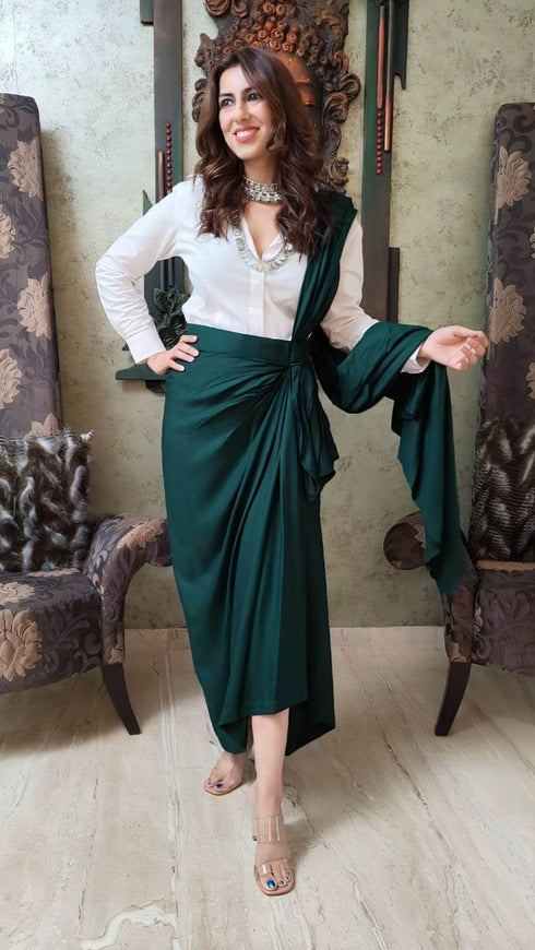 Emerald Green Drape Skirt