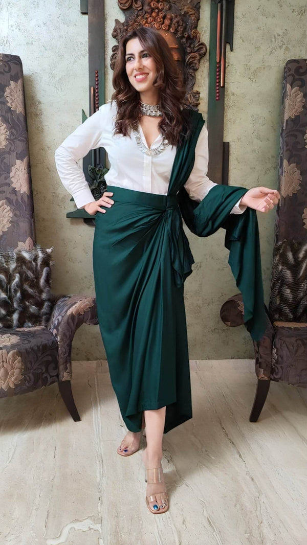 Emerald Green Drape Skirt