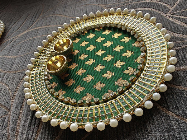 Emerald green Pooja Thali - Accessory