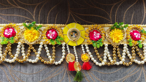 Handcrafted Yellow Radha Krishna Toran - Accessory
