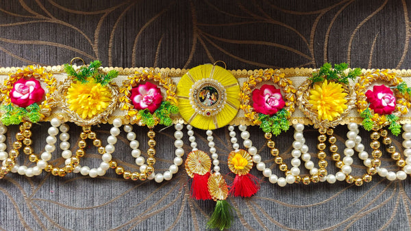 Handcrafted Yellow Radha Krishna Toran - Accessory
