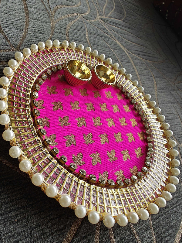 Hot Pink Pooja Thali - Accessory