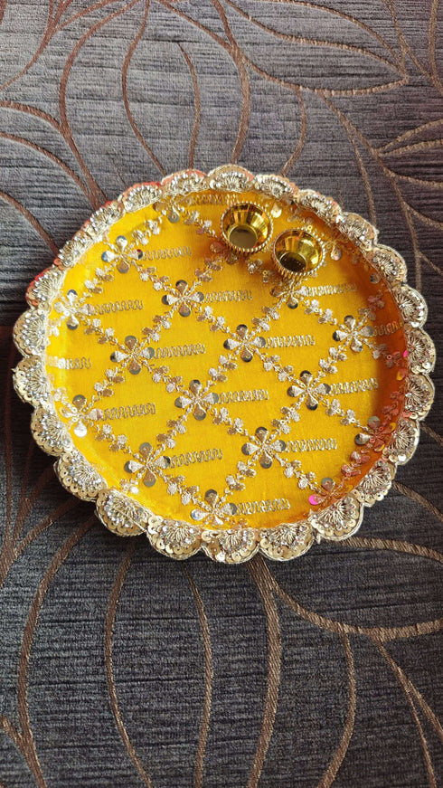Ladoo Peela Yellow Pooja Thali - Accessory