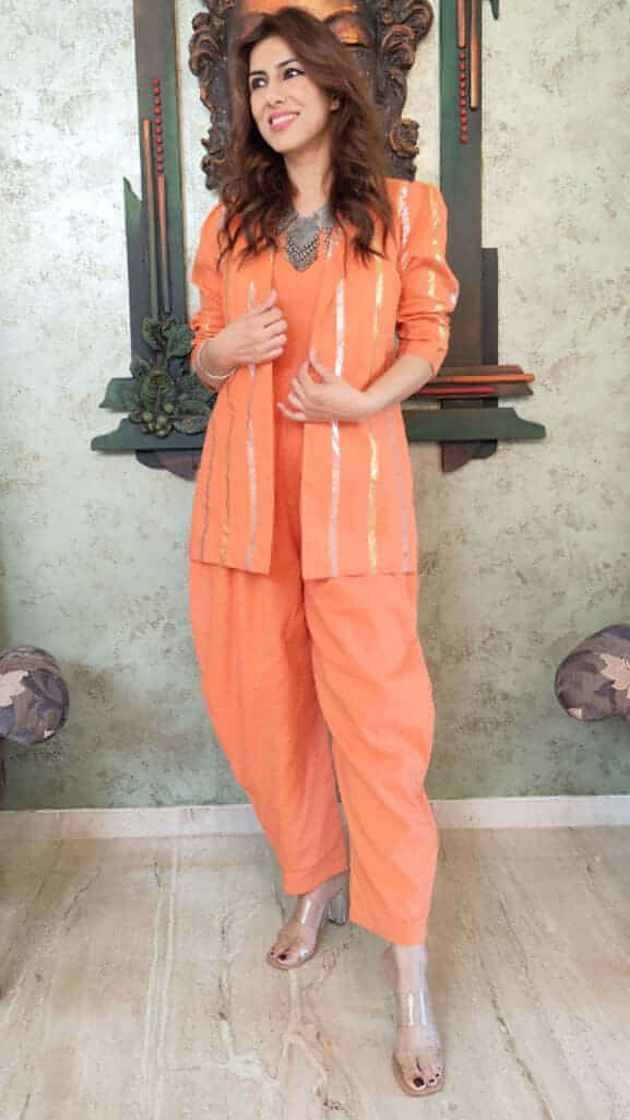 Orange Jumpsuit with Jacket