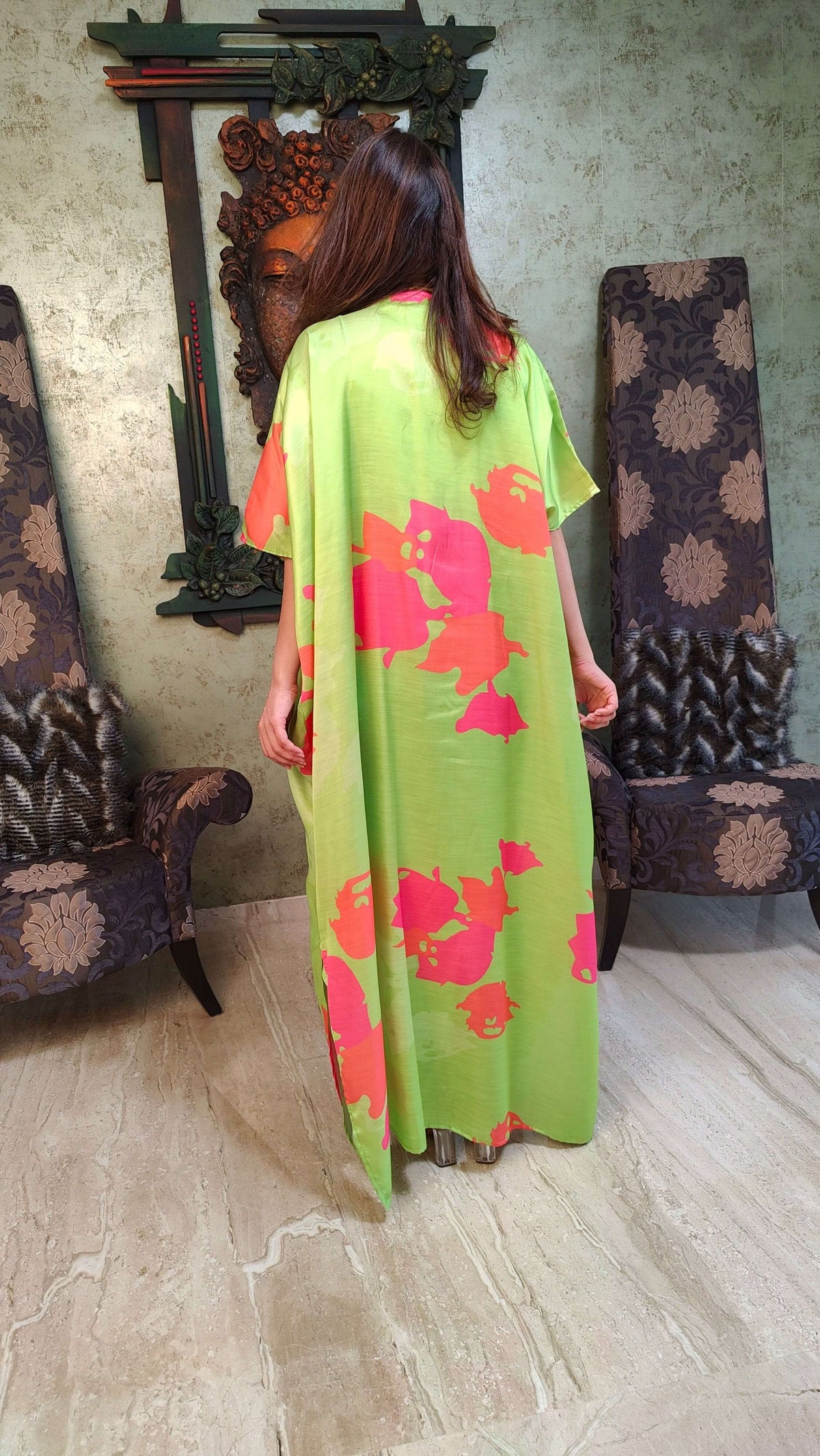 Parrot Green Dress with Cape – Label DC
