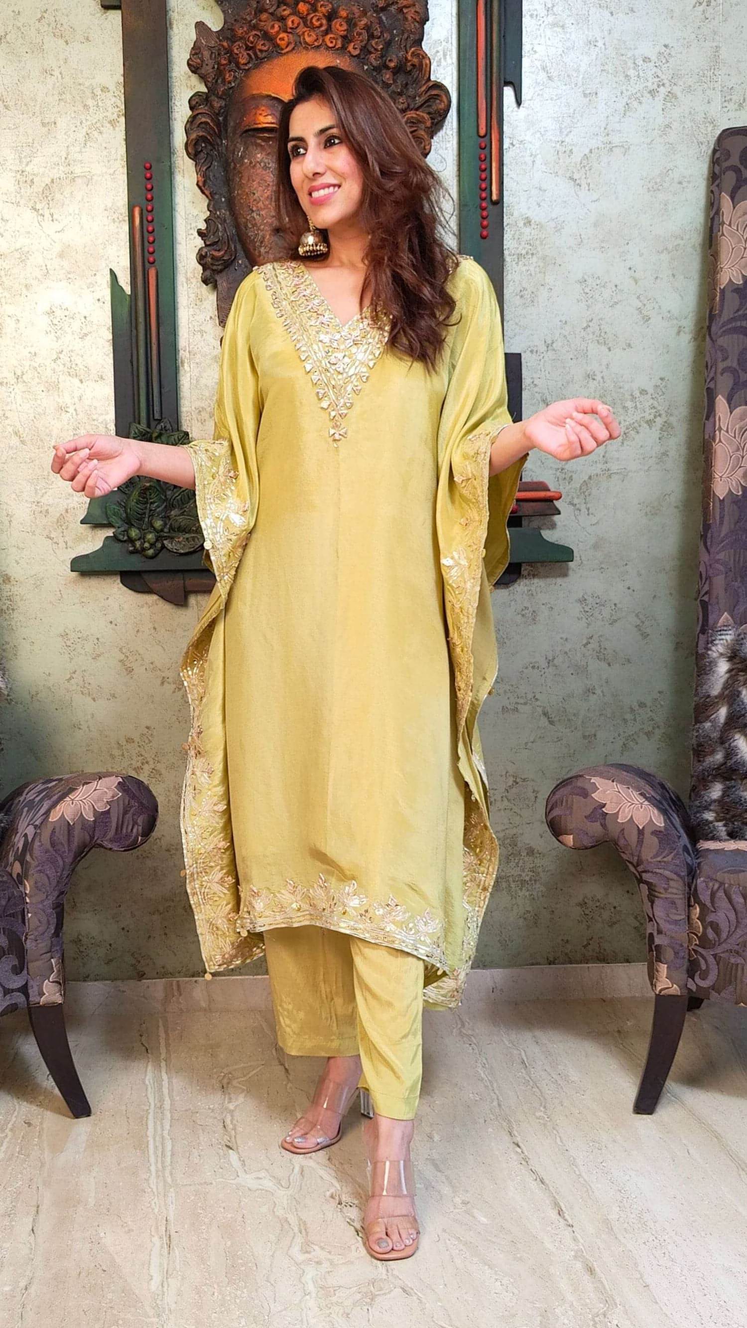 BOTANIC PISTACHIO GREEN KAFTAN