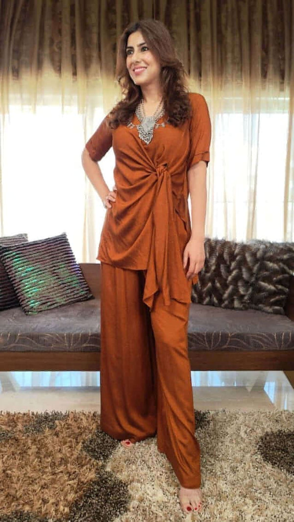 Rust Brown Knot Coord Set