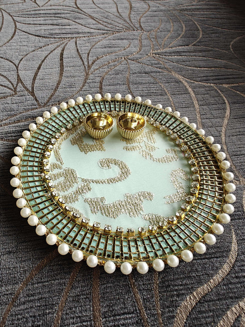 Sea Green Pooja Thali - Accessory