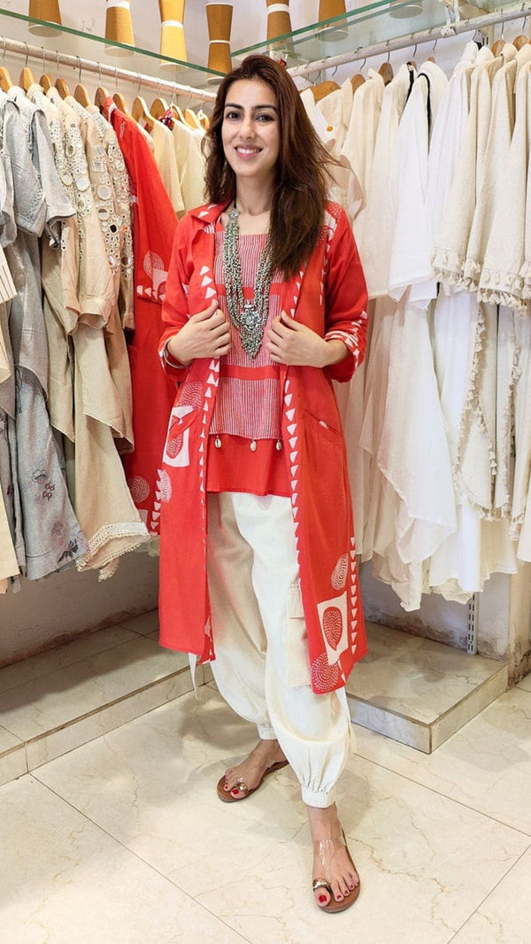 Three Piece Red Cargo Coord Set