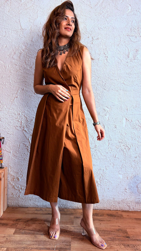 Chocolate Muse Wrap One Piece