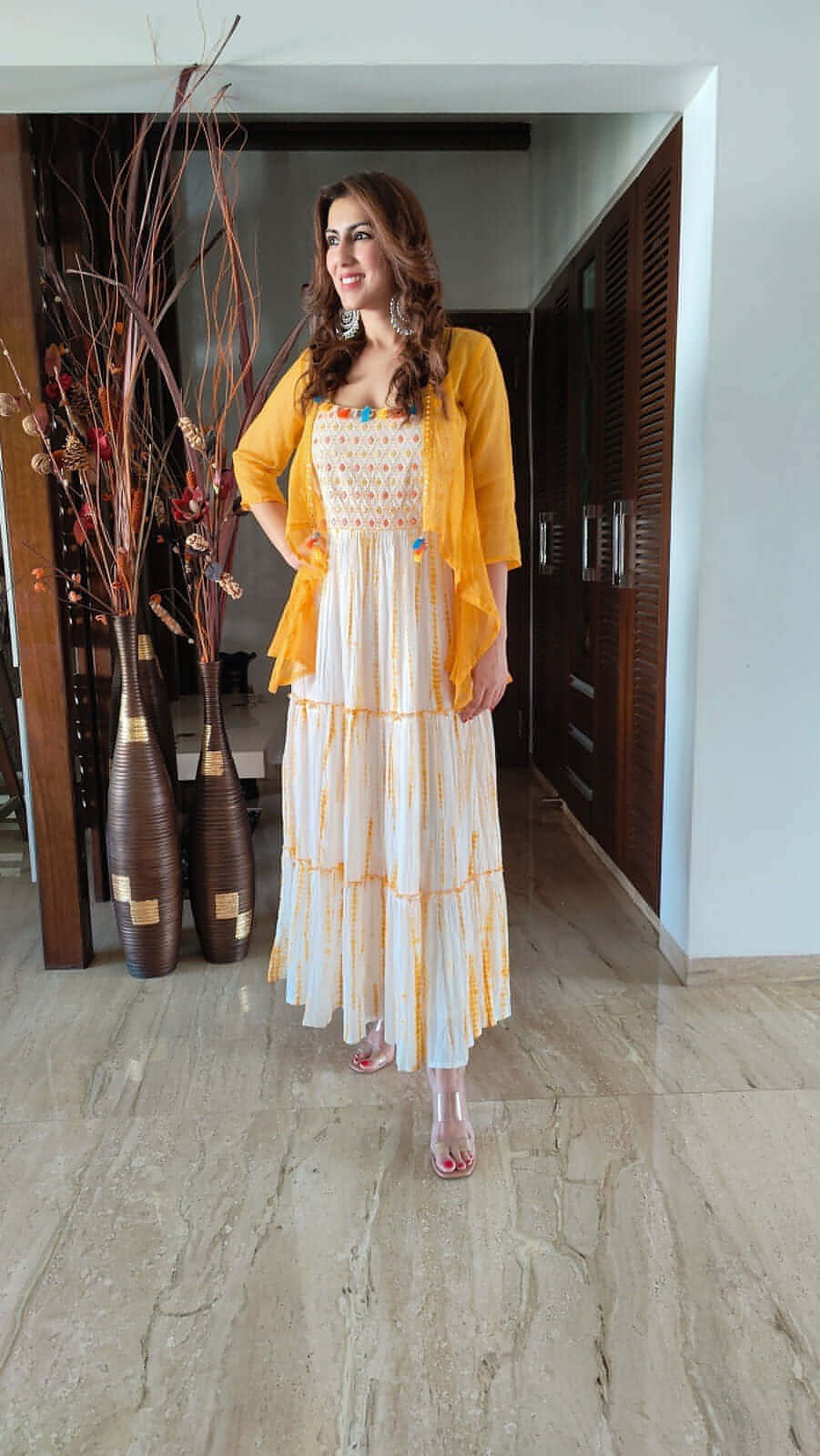 Yellow Dress with Shrug – Label DC