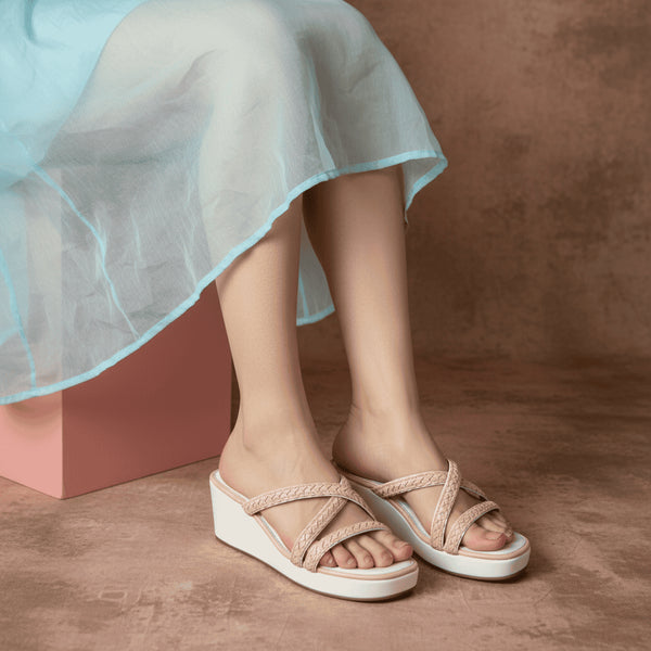 Pastel Pink and White Wedges