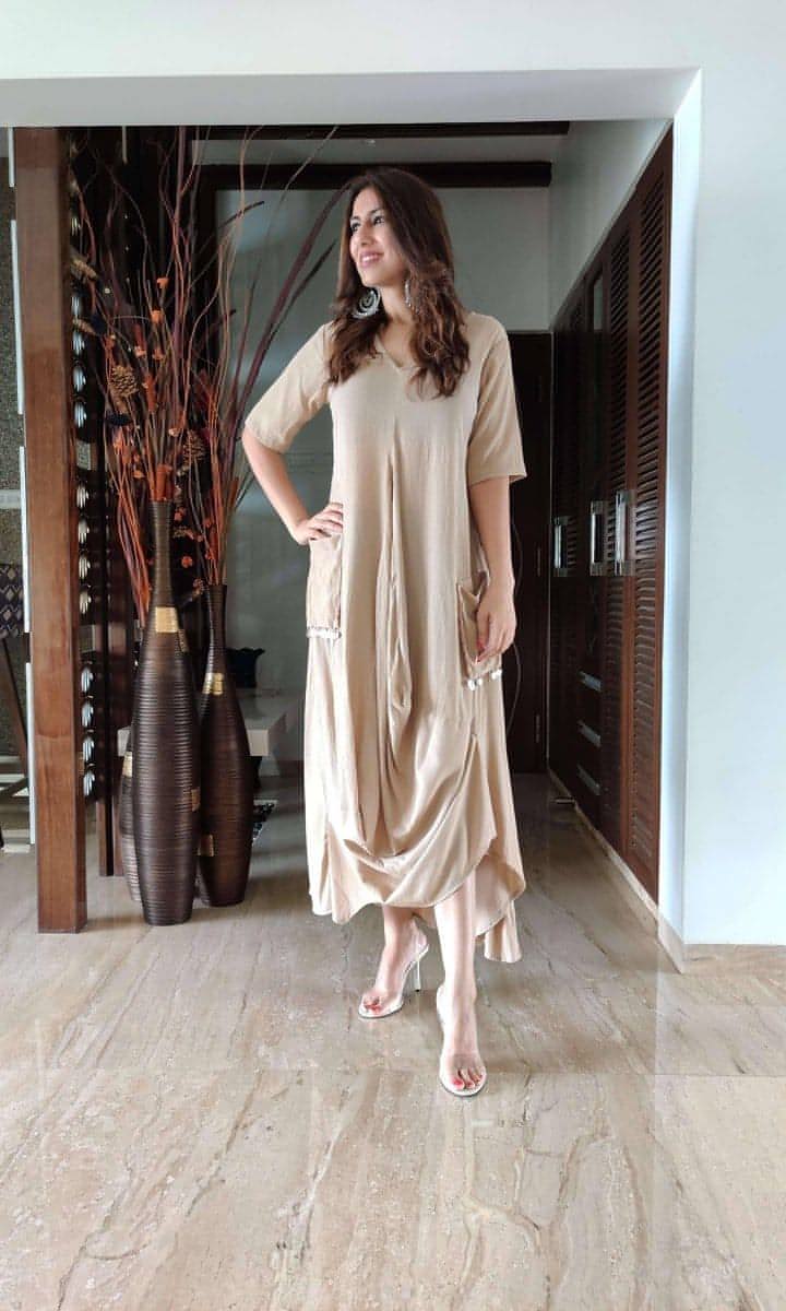 Beige Dress With Belt – Label DC