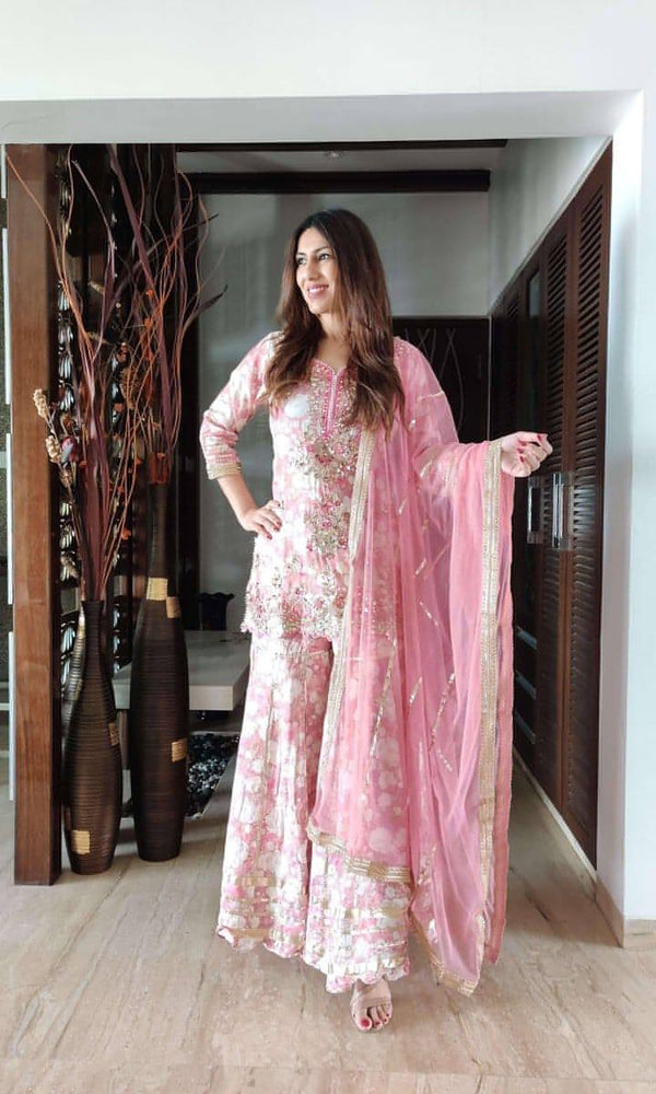 Blush Pink Sharara Set
